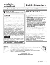 GE Profile PDT775SYNFS Installation Instructions Manual