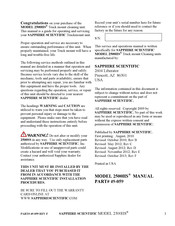 Sapphire Audio 2500SS Operation Manual