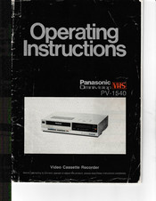 Panasonic Omnivision PV-1540 Operating Instructions Manual