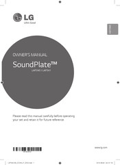 LG SoundPlate LAP340 Owner's Manual