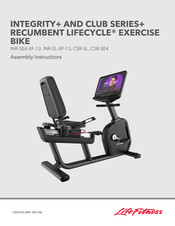 LifeFitness LIFECYCLE CLUB Series Assembly Instructions Manual