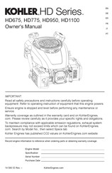 Kohler HD1100 Owner's Manual
