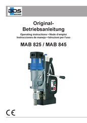 BDS Maschinen MAB 825 Operating Instructions Manual