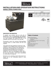 Perlick 4410QC-2 Installation And Operation Instruction Manual