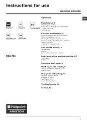 Hotpoint Ariston RSG 703 Instructions For Use Manual