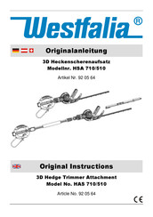 Westfalia 92 05 64 Original Instructions Manual