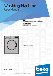 Beko WTV 8511 X0 User Manual