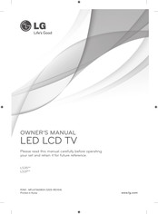 LG 26LS350Y-TB Owner's Manual