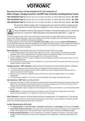Votronic VBCS 60/40/430 Triple Mounting Instruction And Operating Manual