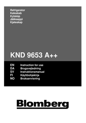 Blomberg KND 9653 A++ Instructions For Use Manual
