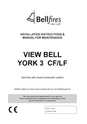 Bellfires VIEW BELL YORK 3 CF Installation Instructions & Manual For Maintenance