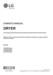 LG DLE7400WE Owner's Manual