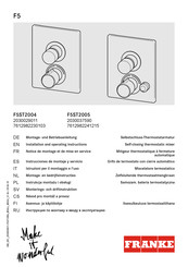 Franke F5 F5ST2004 Installation And Operating Instructions Manual
