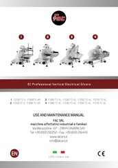 Fac F300 TC-VR Use And Maintenance Manual