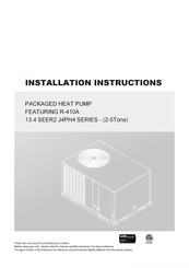 Trane 13.4 SEER2 J4PH4 Series Installation Instructions Manual