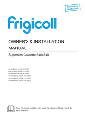 Frigicoll KCIBF-100 DN5.0 Owners & Installation Manual
