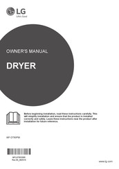 LG WF-DT90PW Owner's Manual