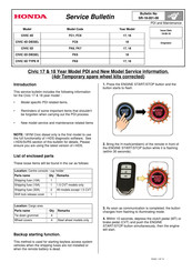 Honda CIVIC 5D 2017 Service Bulletin