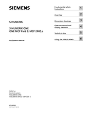 Siemens SINUMERIK ONE MCP 2400.c Equipment Manual