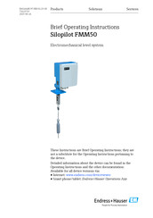 Endress+Hauser Silopilot FMM50 Brief Operating Instructions