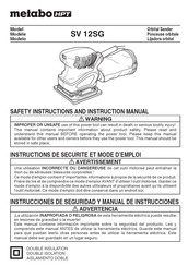 Metabo HPT SV 12SG Safety Instructions And Instruction Manual