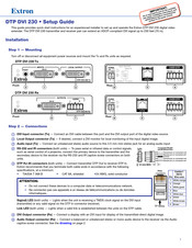 Extron electronics DTP DVI 230 Setup Manual