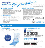 Waterpik waterflosser Cordless Advanced 2.0 WP-582 Quick Start Manual