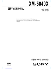Sony Xplod XM-5040X Service Manual
