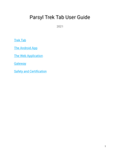 Parsyl Trek Tab TREKC1 User Manual