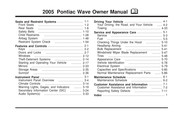Chevrolet Pontiac Wave 2005 Owner's Manual