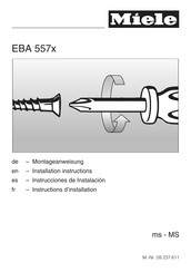 Miele EBA 557 Series Installation Instructions Manual
