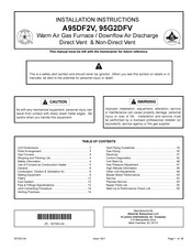 Lennox Allied Air Enterprises 95G2DFV Installation Instructions Manual