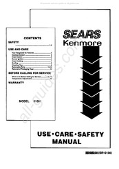 Sears Kenmore 61091 Use, Care, Safety Manual