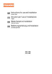 Franke FTC 542 Instructions For Use And Installation