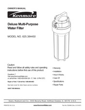 Kenmore Deluxe 625.384450 Owner's Manual