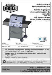 EXPERT GRILL 720-0789C Operating Instructions Manual