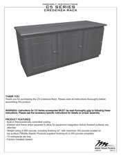 Middle Atlantic Products Credenza Rack C5 Series Assembly Instructions Manual