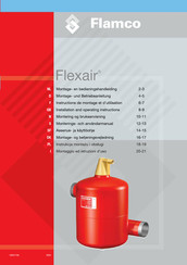 flamco Flexair 200 Installation And Operating Instructions Manual