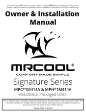 MrCool MPH1M414A Series Owners & Installation Manual