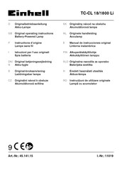 EINHELL TC-CL 18/1800 Li Operating Instructions Manual