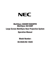 NEC MultiSync XG-852C Operation Manual