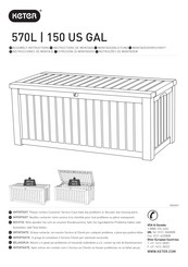 Keter 570L 150 US GAL Assembly Instructions Manual