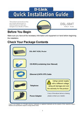 D-Link DSL-584T Quick Installation Manual