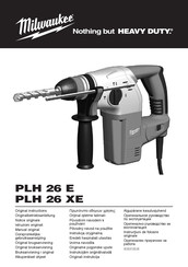 Milwaukee PLH 26 E Original Instructions Manual