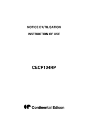 CONTINENTAL EDISON CECP104RP Instructions Of Use
