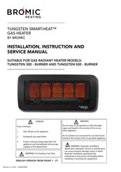 Bromic Heating BH3030012 Installation, Instruction And  Service Manual