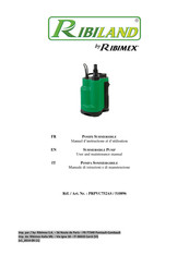 Ribimex Ribiland PRPVC752AS User And Maintenance Manual