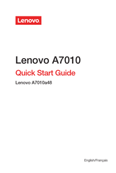 Lenovo A7010a48 Quick Start Manual