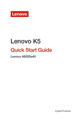 Lenovo A6020a40 Quick Start Manual