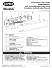 Assa Abloy Norton 5700P Series Installation And Instruction Manual